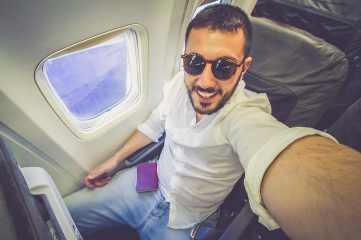 Man on an airplane