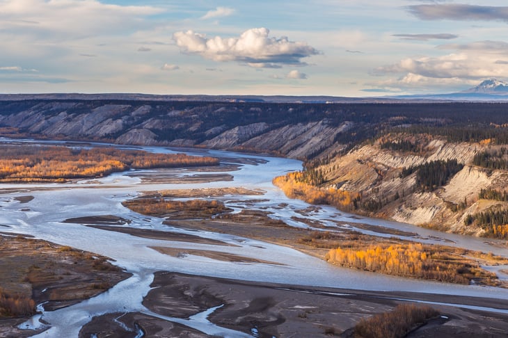 Copper River on the boundary of the Wrangell-St. Elias National Park and Preserve, Alaska
