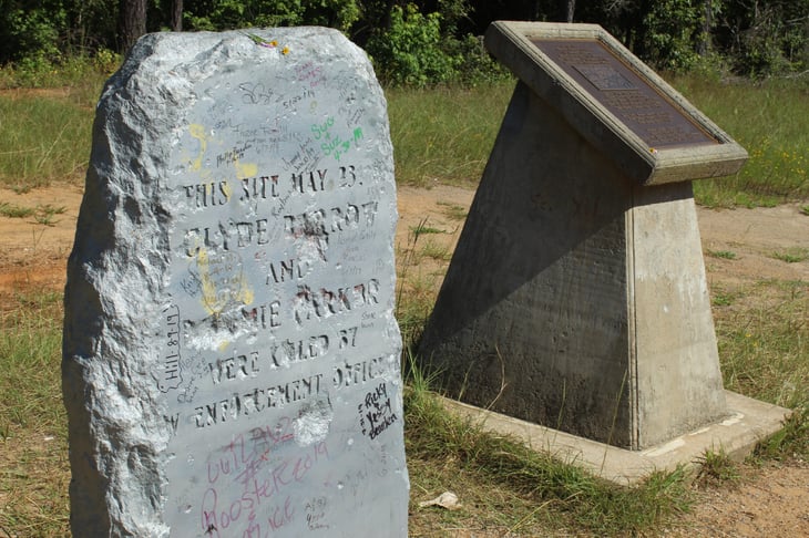 Bonnie and Clyde ambush site in Bienville Parish, Louisiana