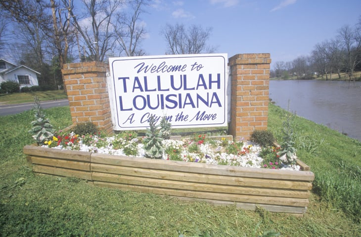 Welcome sign in Tallulah, Louisiana, Madison Parish