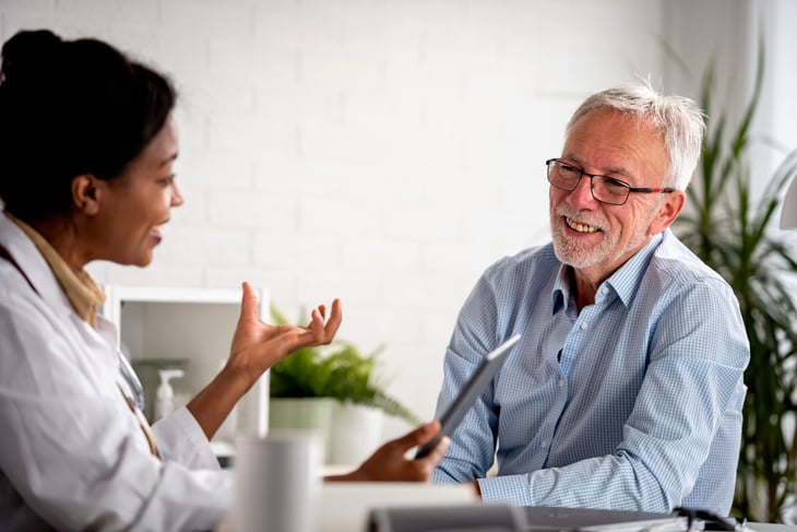 Man meeting with doctor