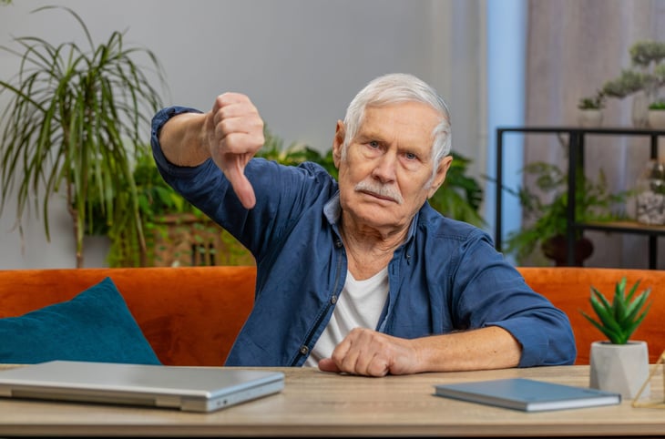 older man unhappy