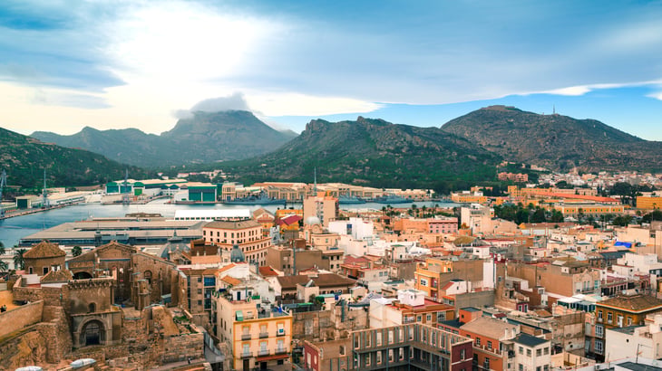 Panoramic the city of Cartagena, Spain