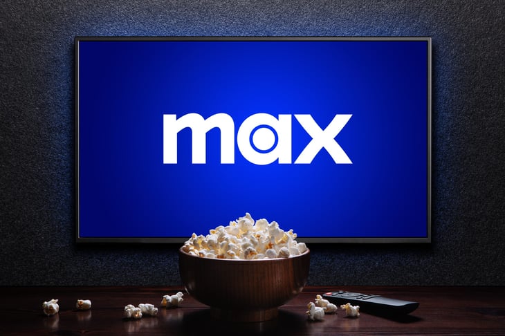 Max app on a TV screen