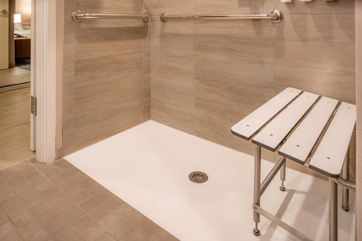 Shower bench or shower seat for safe showering
