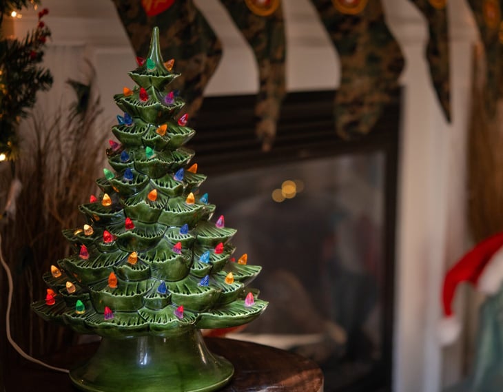 Vintage ceramic tabletop Christmas tree
