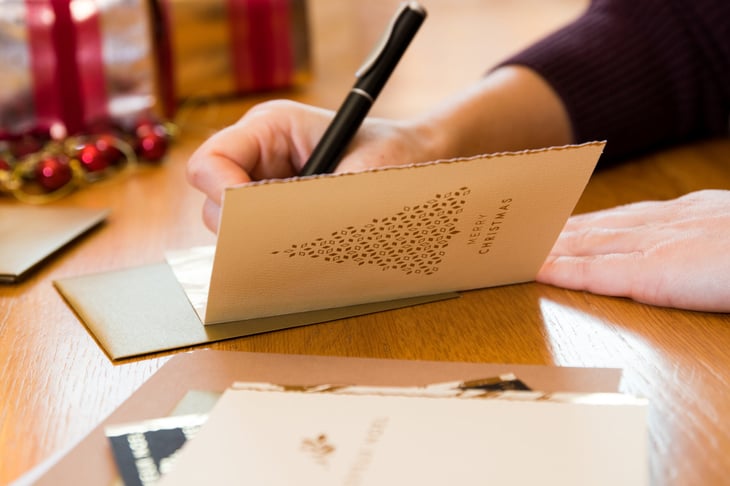 Writing Christmas cards