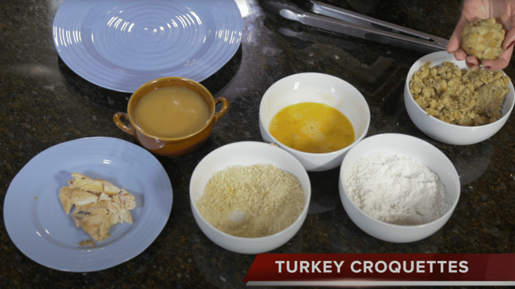 Thanksgiving recipe ingredients for turkey croquettes