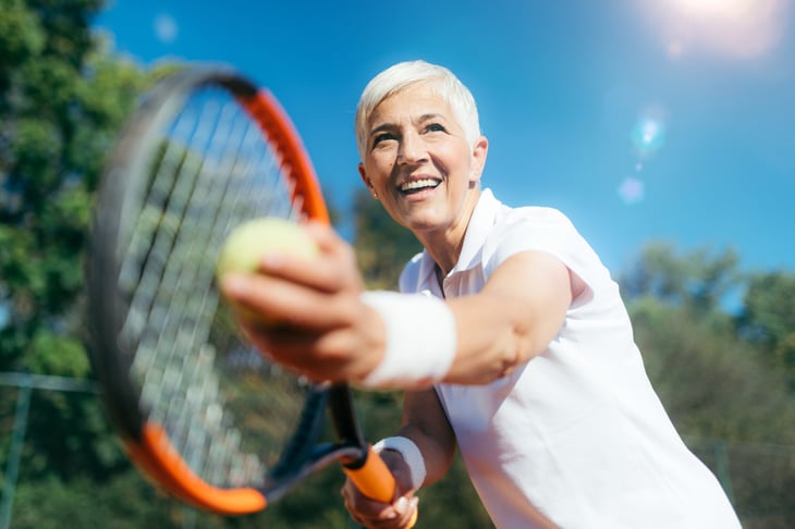 Woman playing tennis