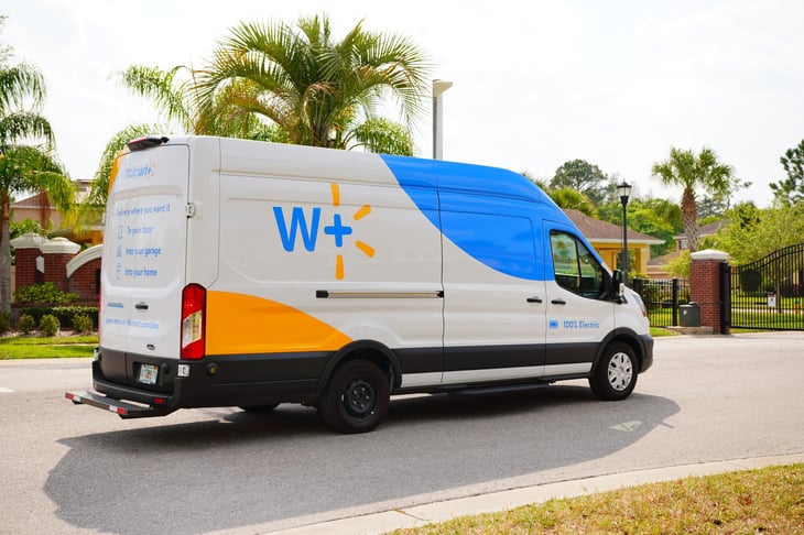 Walmart membership W plus van for free shipping and ordering groceries online for delivery
