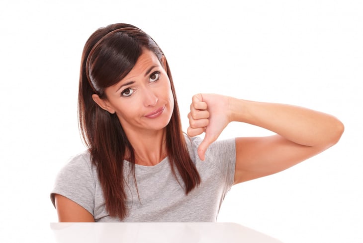 thumbs down negative
