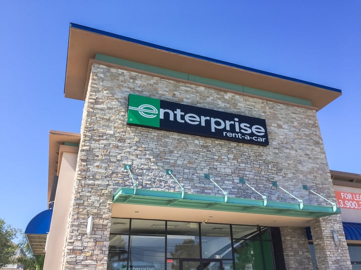 Enterprise Rent-a-Car rental car store sign