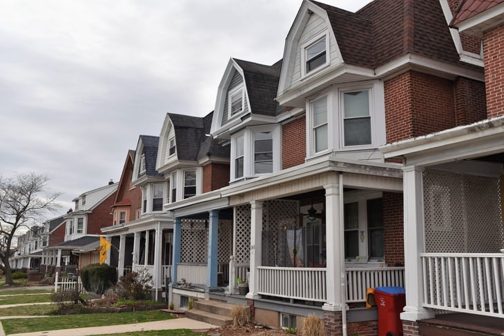 Row houses in Norristown, Pennsylvania