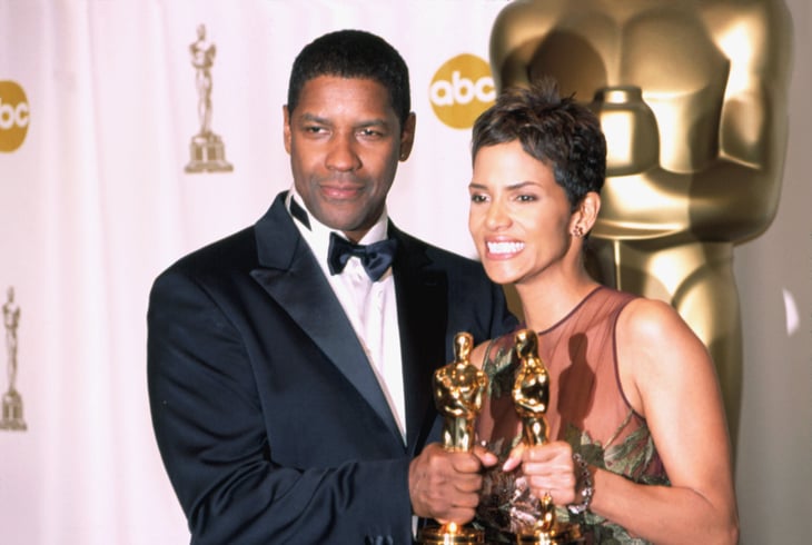 Denzel Washington and Halle Berry at the 2002 Academy Awards