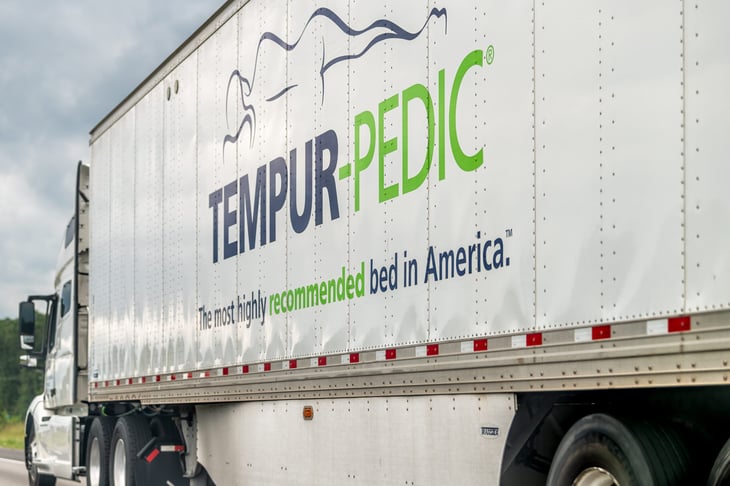 Tempur-pedic mattress delivery truck