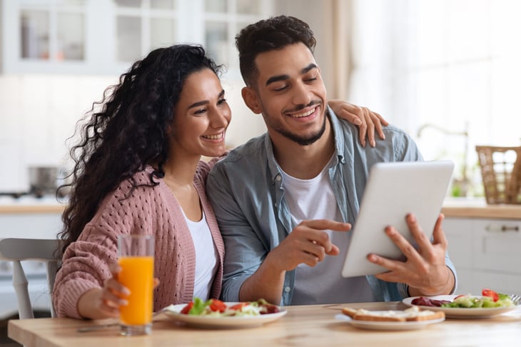 Young couple searching for a home