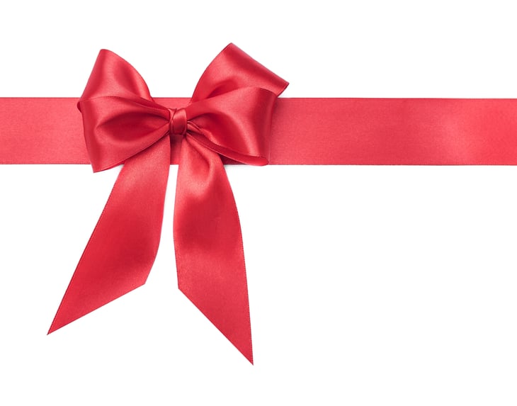 Red ribbon bow