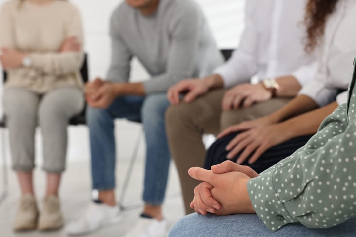 Patients at a group therapy session