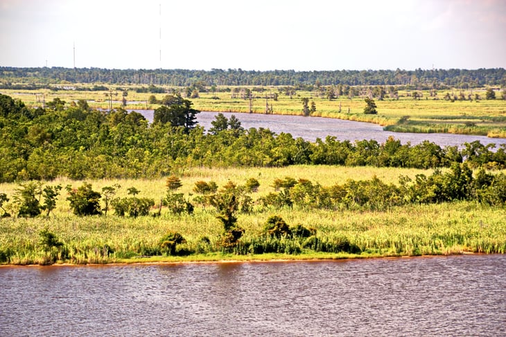 The Neches River in Beaumont, Texas