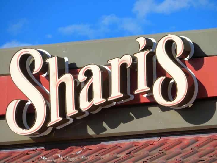 Shari's Cafe and Pies sign