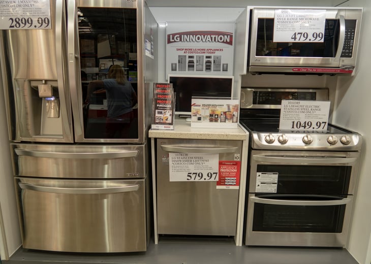 LG kitchen appliances at Costco