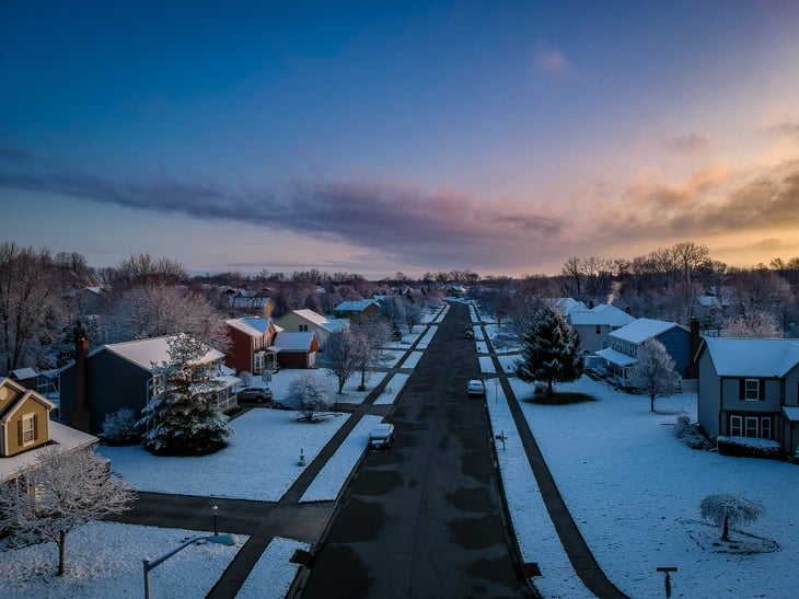 Homes in a neighborhood in Beavercreek, Greene County, Ohio