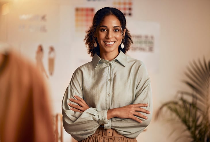 Happy female worker