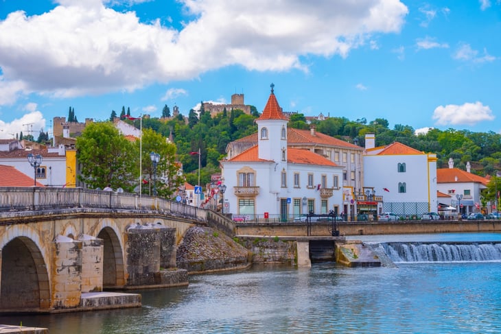 Bridge leading to the old town Tomar in Portugal.