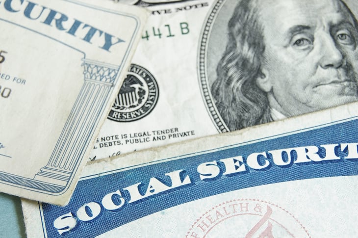 social security card and cash