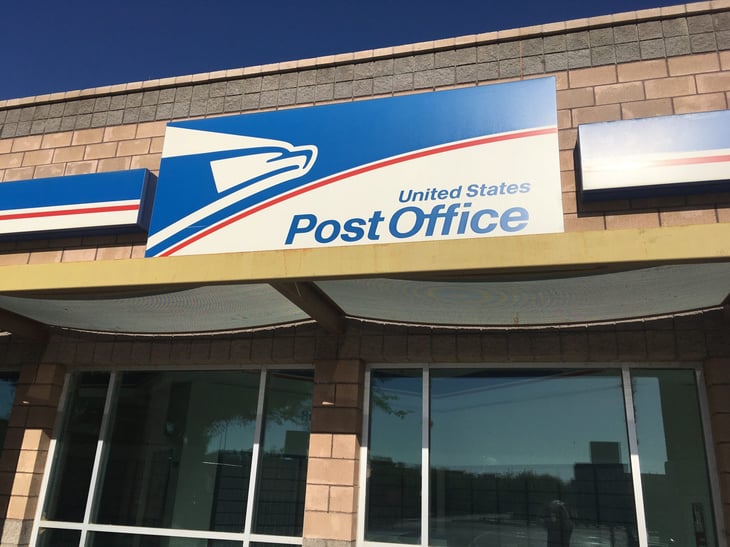 U.S. Postal Service post office sign