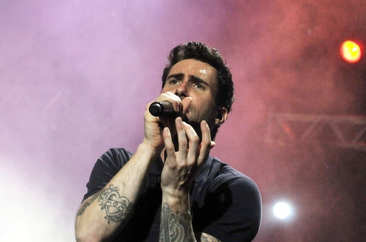 Singer Adam Levine from Maroon 5 during a show at Rock in Rio 2017 in Rio de Janeiro, Brazil