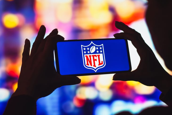 National Football League (NFL) logo displayed on a smartphone screen