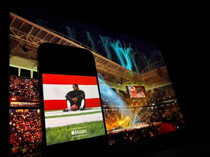 The Super Bowl LIX halftime show, officially known as the Apple Music Super Bowl LIX Halftime Show. It will feature American rapper Kendrick Lamar