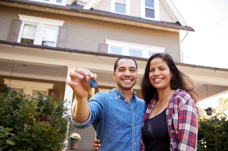 Couple moving into a new home