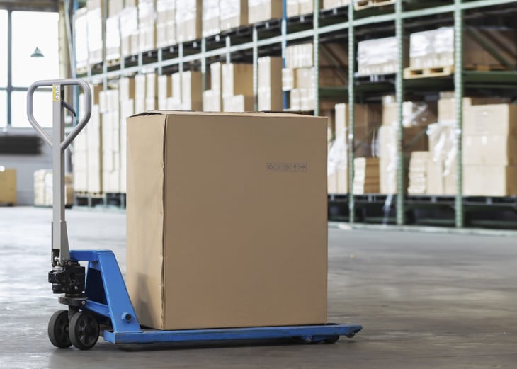 Large box in a warehouse