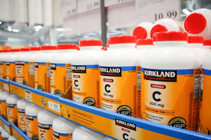Kirkland Signature vitamin C supplements at Costco
