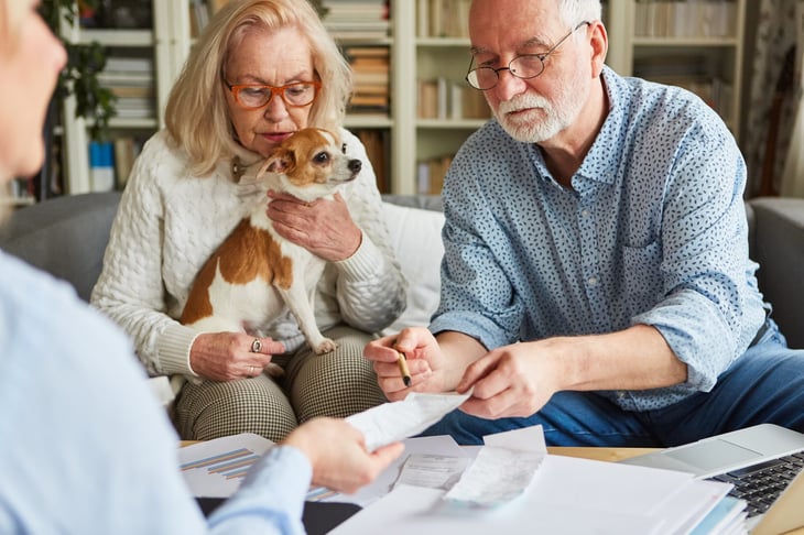 older couple doing taxes