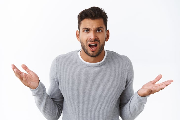 Shocked and upset man