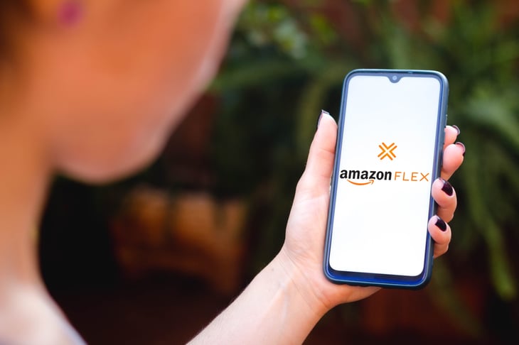 Amazon Flex logo displayed on a smartphone screen