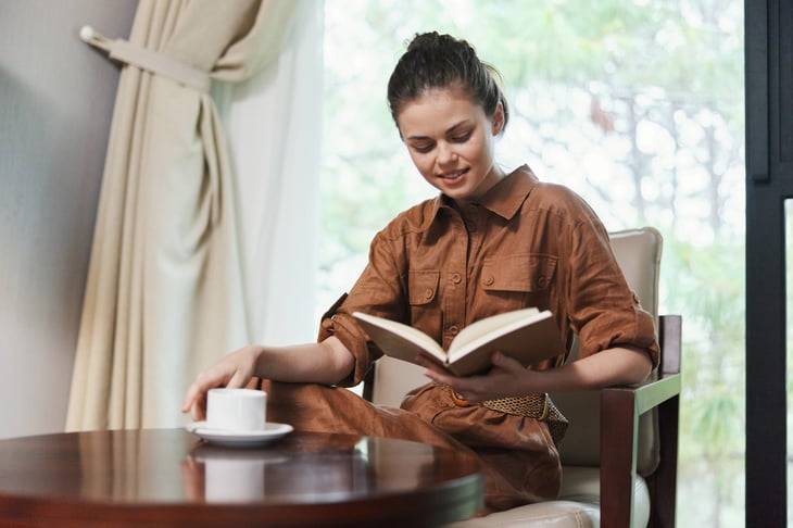 Woman reading a book