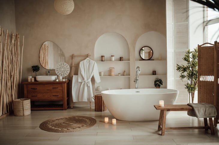 Home spa in the bathroom