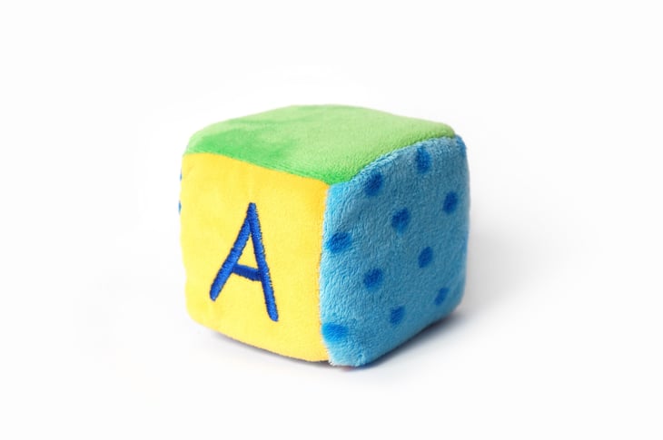 Colorful plush cube toy