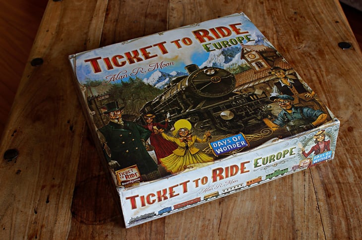 The box for the board game Ticket to Ride