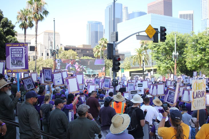 SEIU union rally in Los Angeles