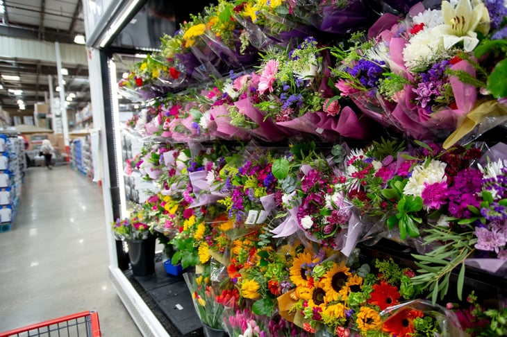 Flower bouquets at Costco
