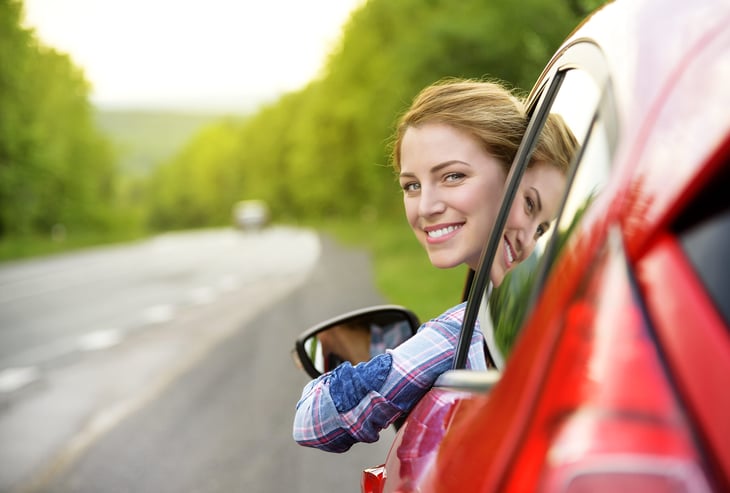 Happy female driver
