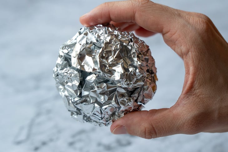 Ball of aluminum foil