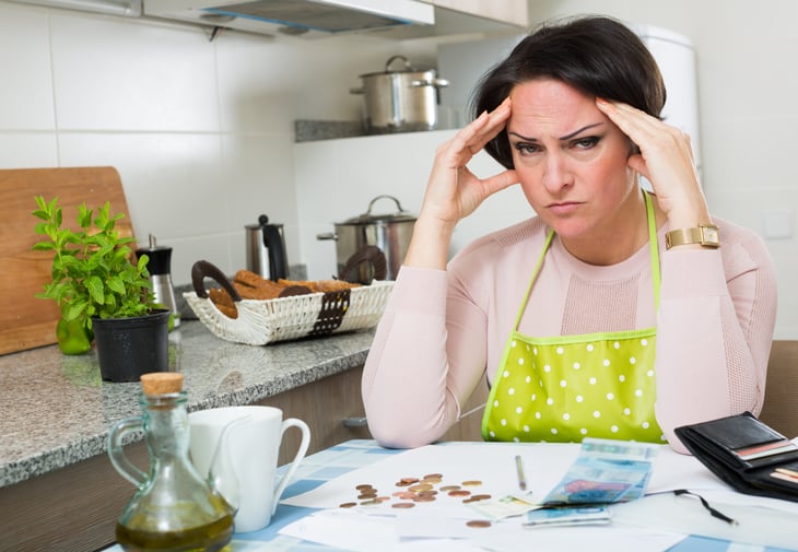 Woman with money regrets