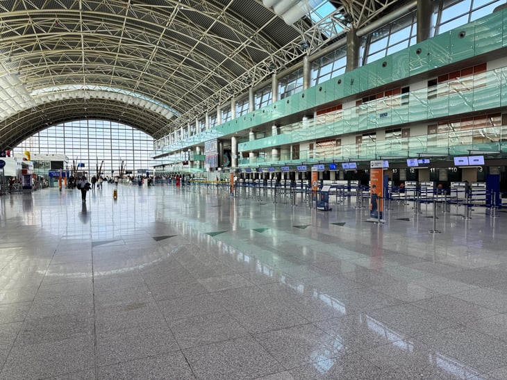 Izmir Adnan Menderes Airport interior in Turkey
