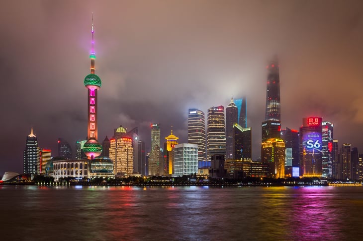 City skyline of Shanghai, China.